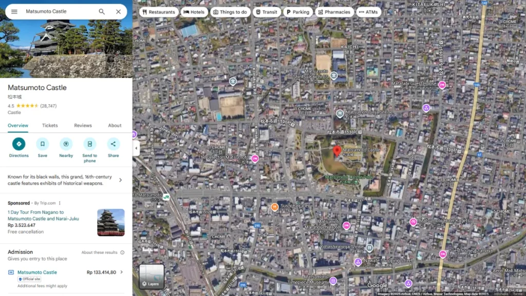 ilustrasi google maps jepang